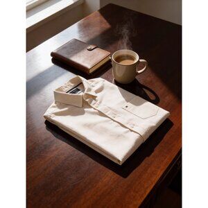 Tommy Hilfiger Mens XL Beige and Red Checkered Button-Down Shirt Long Sleeves Co